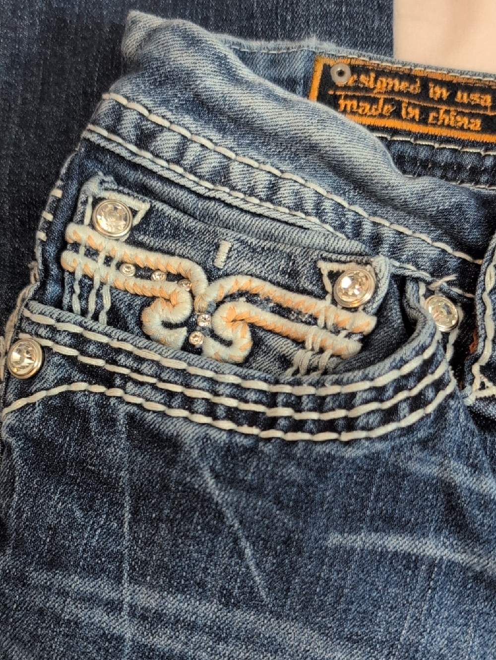 Rock Revival Easy Capril Avery Fit size 31 Cute Pockets Denim Capris Jeans - Picture 7 of 13